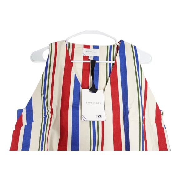 Pomander Place Striped Mini Dress - Red, Blue, White - Picture 3 of 11